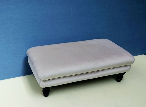 LARGE VELVET FOOTSTOOL. BALMORAL Gold Teal Grey Mink Blue, or your own fabric - Picture 4 of 21
