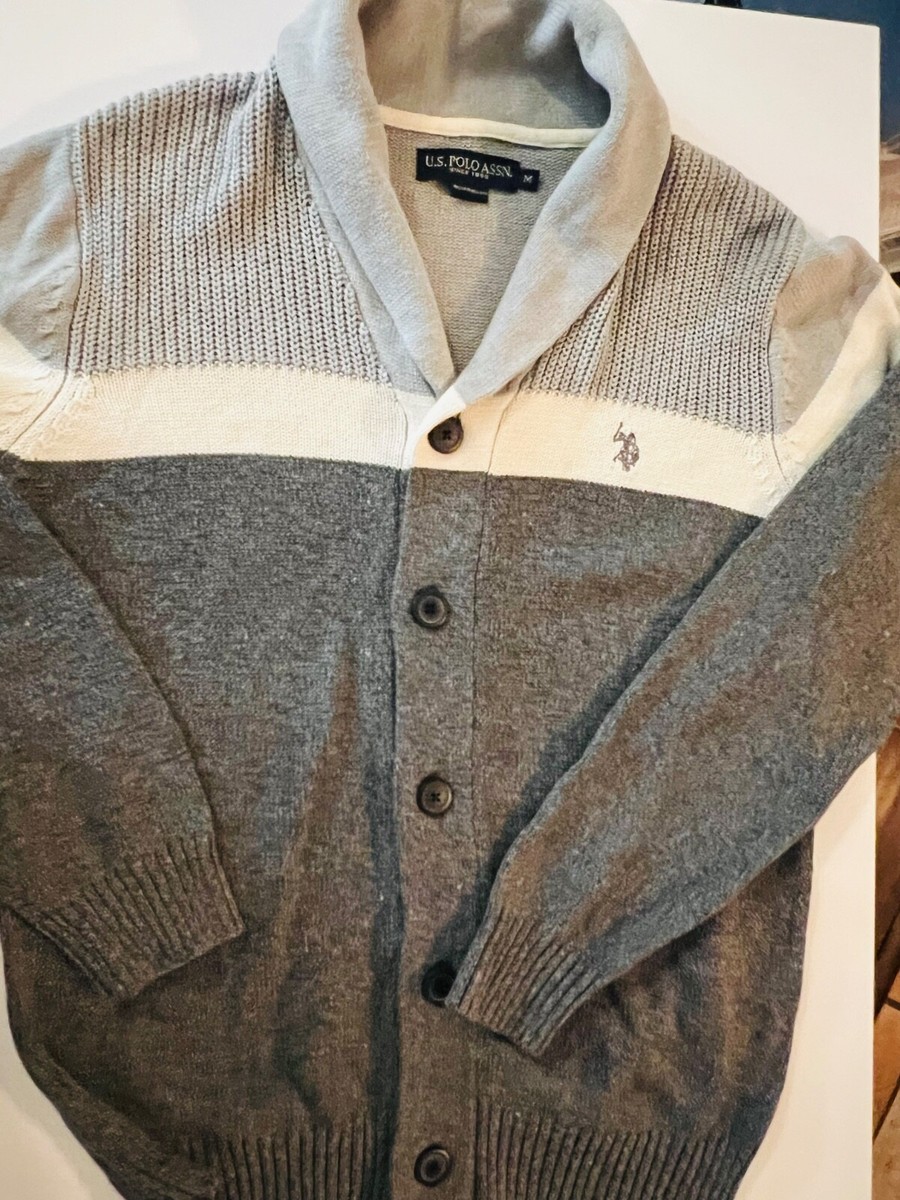 Us Polo Assassin Sweater Men's MediumCardigan Shawl Collar Button