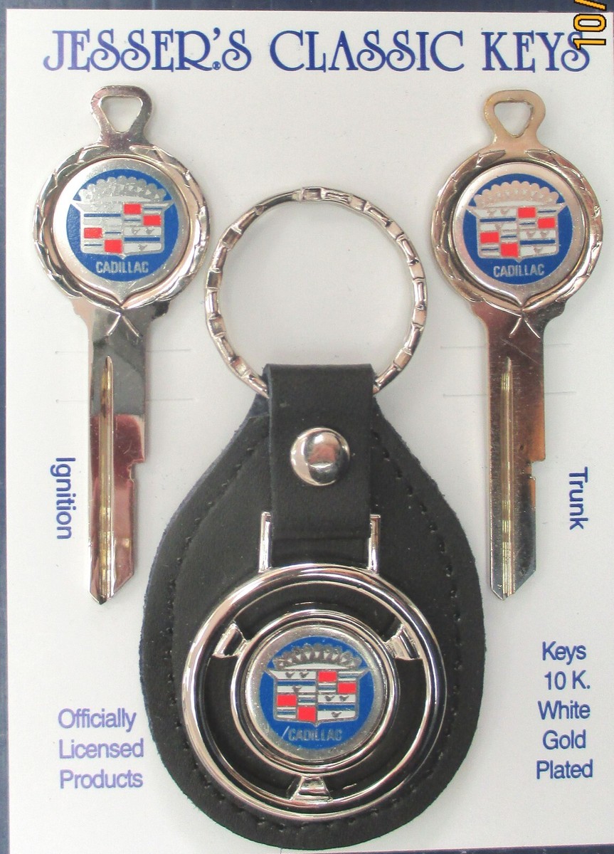 Cadillac Enameled White Gold Key Set B10s 58 1959 1960 1961 1962