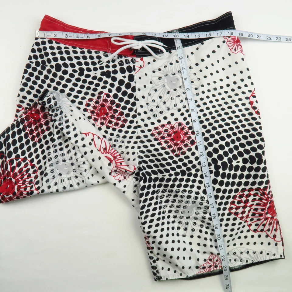 Hawaiian Tropic Mens Swim Trunk Shorts Size XL Red White Black Floral  - Image 3 of 4