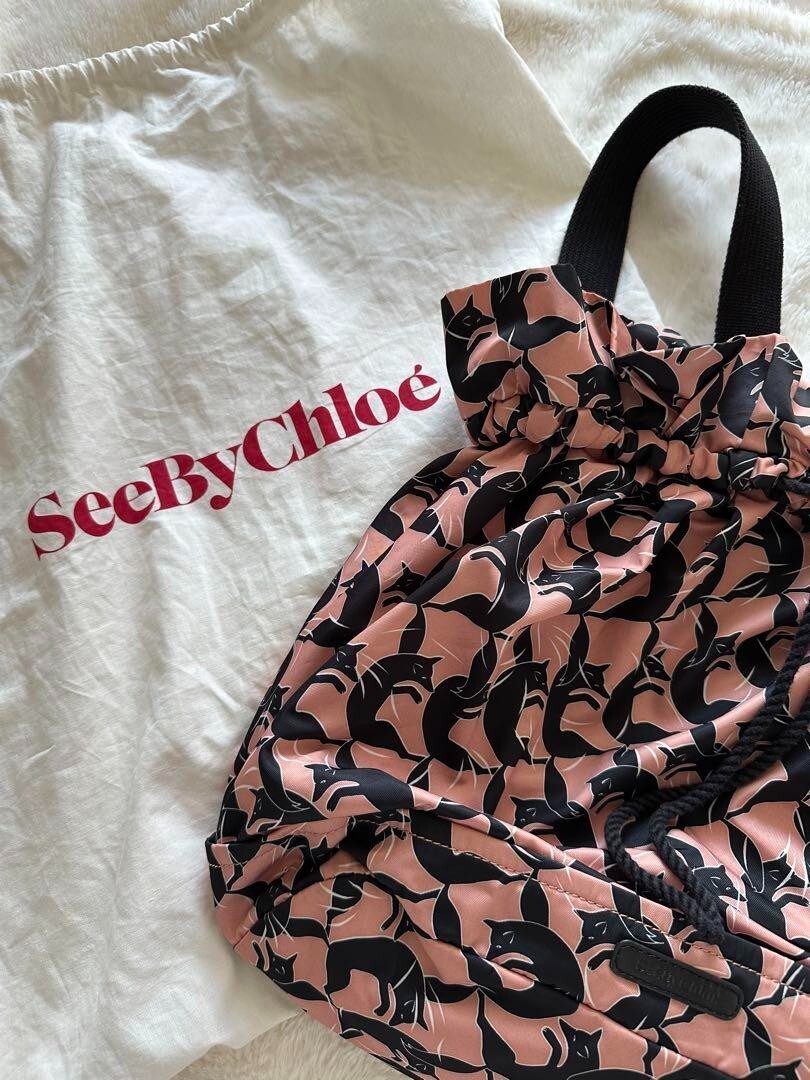 See By Chloé Backpack Hand Bag 2way BagAnimal Pattern color Pink 