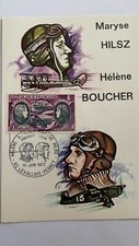 Timbres France FDC 1972 Carte Maximum Hélène Boucher 10 Juin 1972 Y et T PA 47