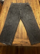 South Pole Size 38 Jeans Faded Black Baggy Wide Leg Skater Grunge Y2K Southpole