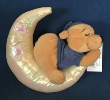 Disney Pooh Sleeping On the Moon Bean Bag Plush Europe UK Stars N' Stripes