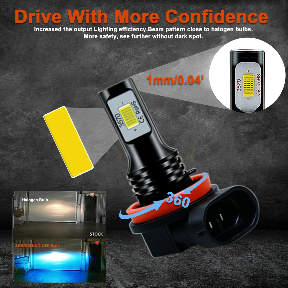 For Chevrolet Uplander 2005-2009 4X LED Headlight Bulbs High&Low Beam Combo Kit - Image 4 of 4