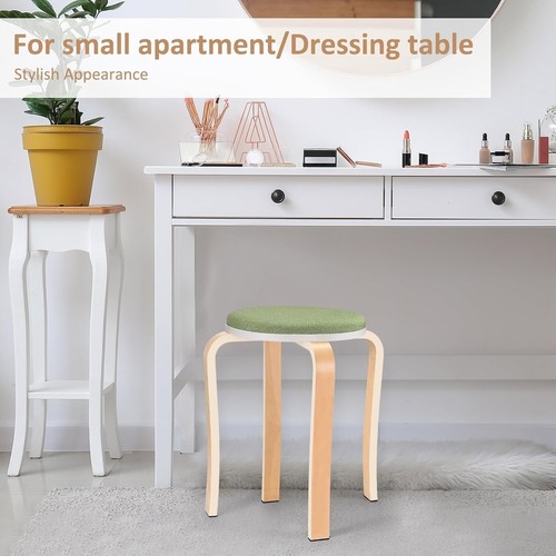 Sturdy Stackable Wooden Stools with Anti-Slip Feet - Perfect for Any Room - Picture 8 of 9