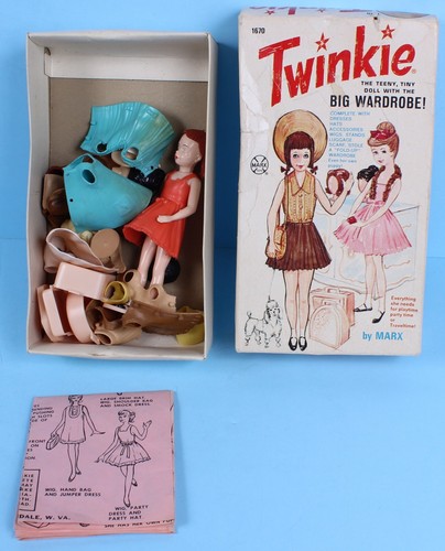 Vintage Twinkie Puppe #1670 mit Karton & Zubehör von MARX nicht komplett - Bild 6 von 17