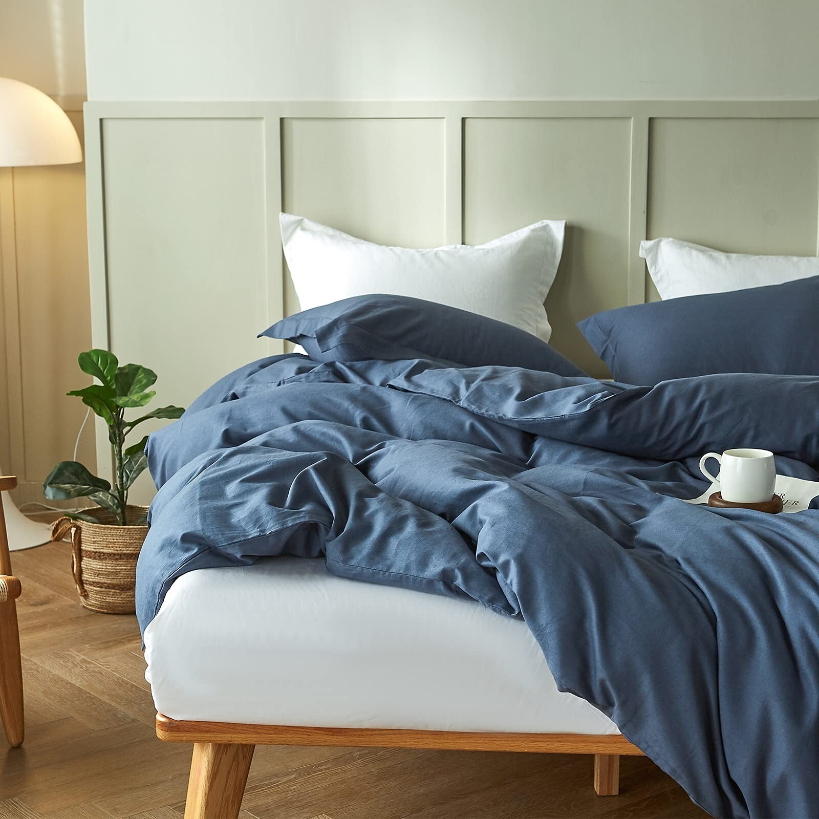 Simple&Opulence French Linen Duvet Cover Set 68" x 86"- 2 Pieces (1 Comforter...