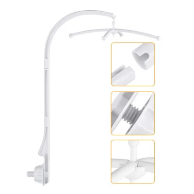 MARKENLOS Babybett Mobile Bett Glocke Halter Krippe Spielzeug Toy Armhalterung Hängen weiß