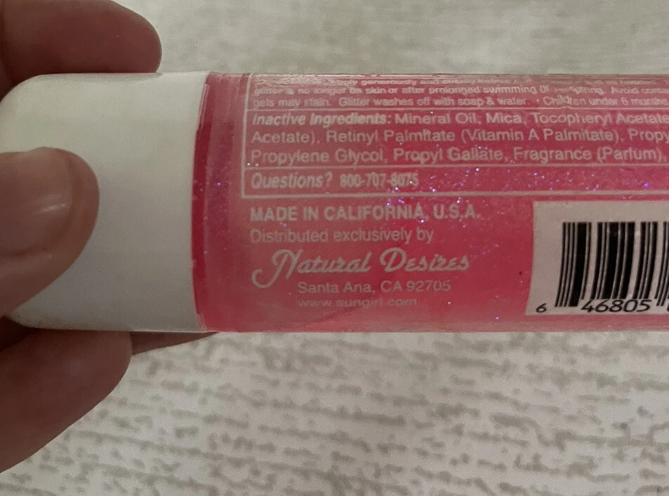 Vintage Sungirl Brand Pink Glitter SPF 30 Waterproof UVA Gel Sun Protect NOS - Image 3 of 4