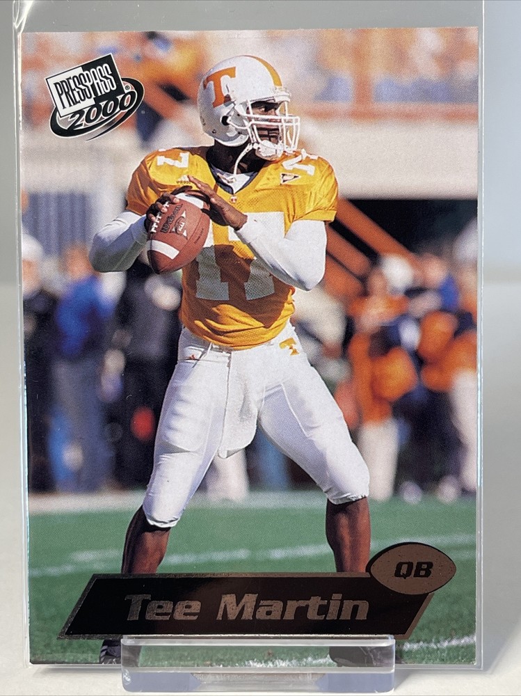 2000 PressPass Card #38 Tee Martin Tennessee Volunteers QB, Silver Foil.