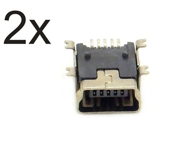 2x Mini USB Buchse 5 Pin Typ B (Einbaubuchse,Ladebuchse,Navi,Tablet,mp3)RG1/6