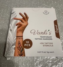 Vanli s Temporary Tattoo Markers 10 with 30 Stencils -CHA