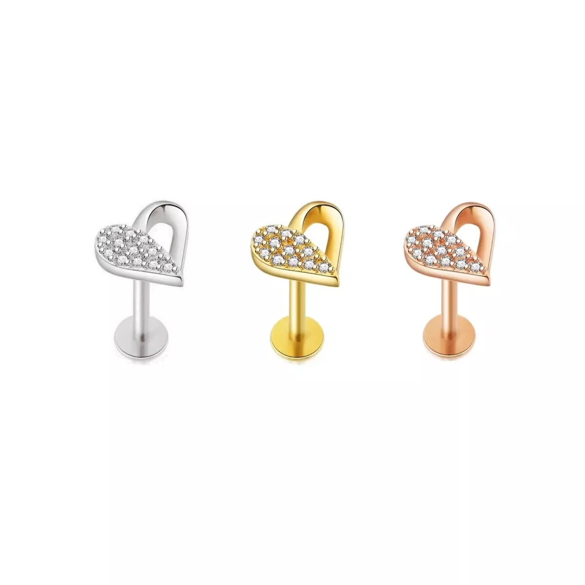 Heart labret stud deals