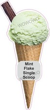 Eiswagen Aufkleber Mint Flake Single Scoop Kegel Waffel Anh&auml;nger Decals