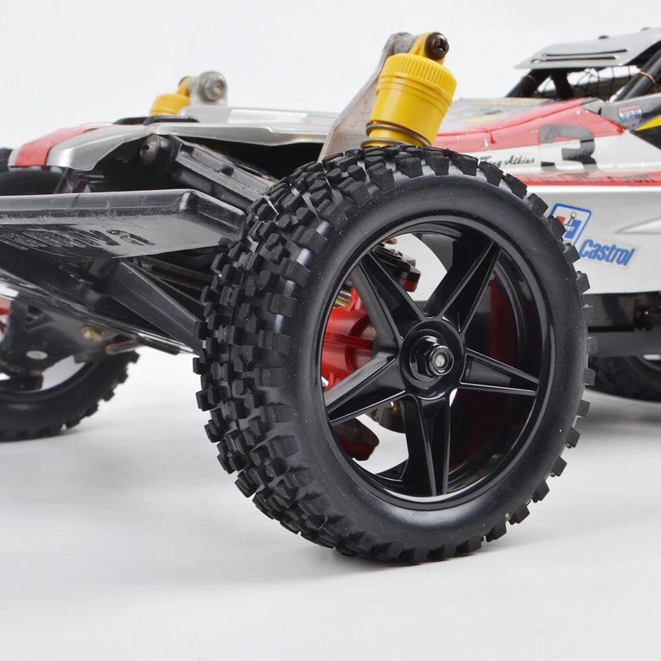 Front Rear Tires Wheels w/Wheel Hex for Tamiya Super HotShot/Boomerang/BIGWIG - Image 4 of 4