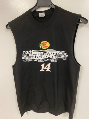Tony Stewart #14 Nascar Stewart-Haas Racing Men's Muscle Shirt Black Medium