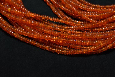 Orange Ethiopian Opal Smooth Plain Rondelle Gemstone Beads 16'' 1 Strand 2.5-4mm