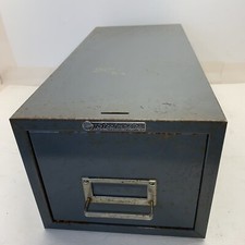 Vintage ASCO Steelmaster Single Drawer Card Cabinet Filing Cabinet Grey Gray -CL