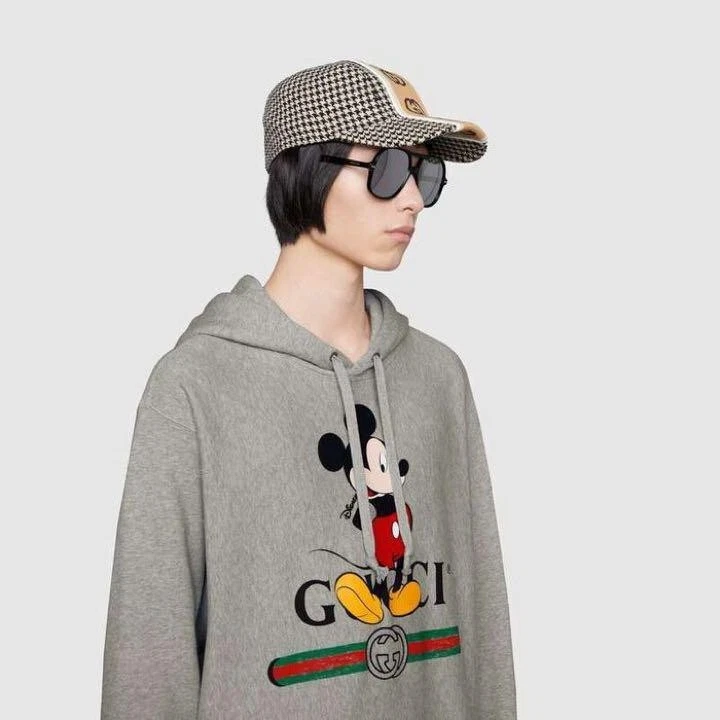 DISNEY GUCCI Autentico Pullover Felpa con Cappuccio Uomo Grigio Taglia S Made in Italy da JP