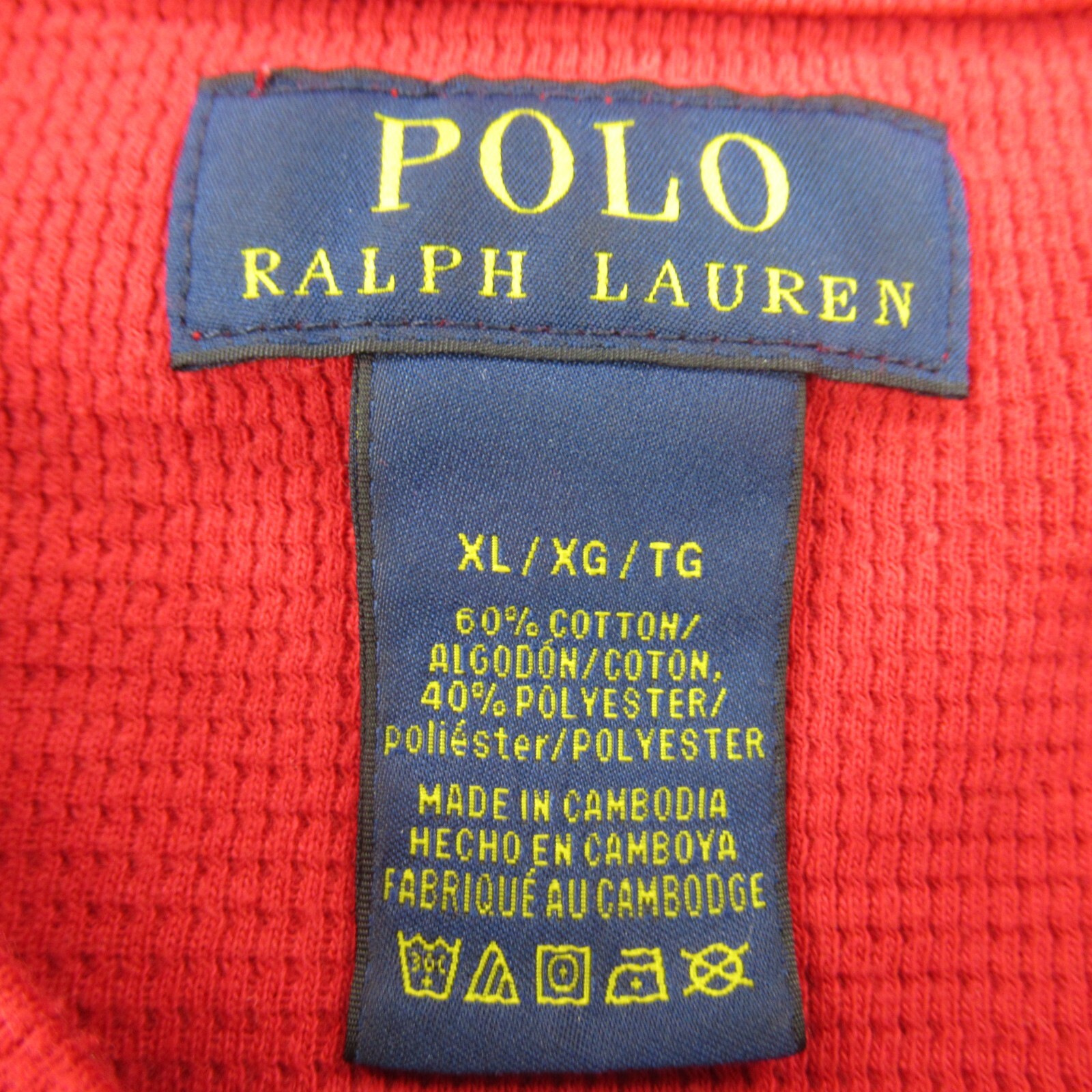 Polo Ralph Lauren Felpa Uomo XL Pullover Felpa Pony Termica Rossa
