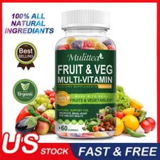 VEGGIES & FRUIT Supplements 60 Veggie & Fruit Gummies Vitamins & Minerals 60 PCS