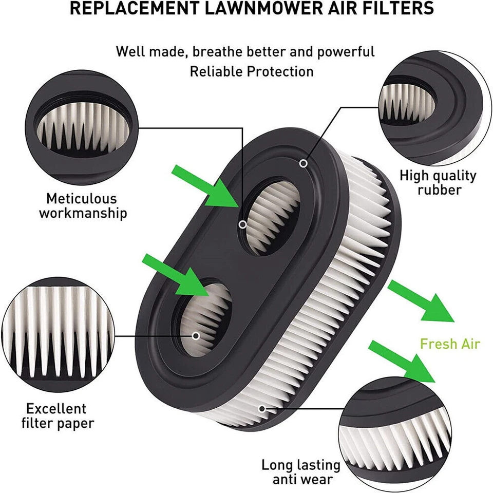Lote de kits de filtro de aire para cortacésped Briggs And Stratton 798452 593260 5432 5432K Foto 2 de 4