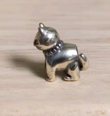 IBB Thai 925 Sterling Silber 3D Katze Kätzchen Schieber Charm Anhänger Armband Perle