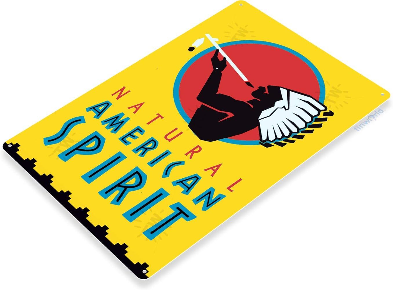 Tin Metal Sign American Spirit Tobacco Yellow Wall Art Decor 8x12