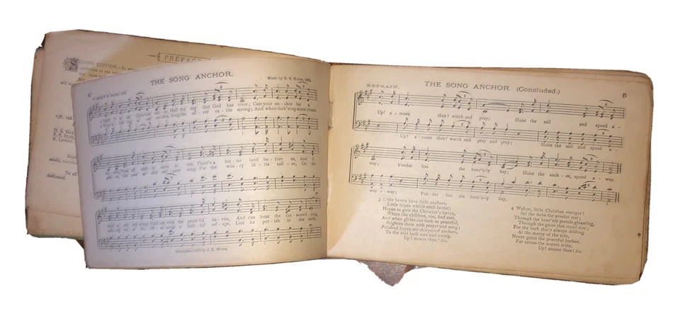 Song Anchor Sabbath School J. E. White 1878 Second Edition HC Book - Image 4 of 4