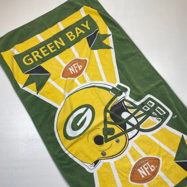 Vintage 1996 Green Bay Packers Graphic NFL Beach Towel GREAT