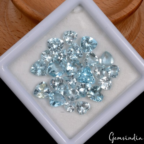 ¡¡Exclusivo!! Anillo Topacio Azul Natural Calidad AAA Tamaño 4-6mm Corte Mezcla Piedras Preciosas 25 Piezas - Imagen 7 de 8