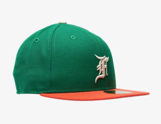 New Era Fear of God Fitted Cap FOG Green Orange Size 7-8 Baseball Essential