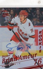 SKYLER BRIND'AMOUR 25/6  Fleer Ultra #187 RC Autograph RED RAINBOW  Ser#3/10