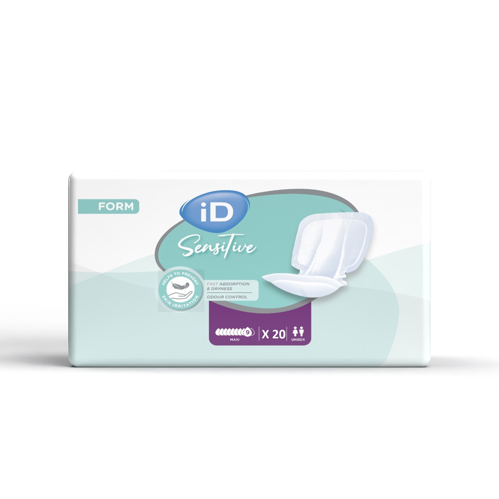 iD Sensitive Form Maxi - Large Shaped Incontinence Pads - 4 x Packs of 20 (80)