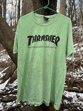 Thrasher T-Shirt Neon Lime Green Skateboard Magazine San Francisco Men’s Large