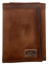 LSU Tigers Genuine Leather Wallet-Trifold with Debossed Logo by Enmon-New