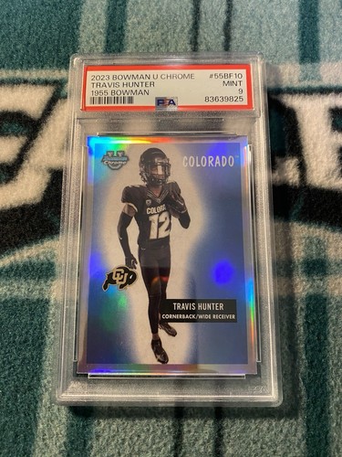 TRAVIS HUNTER RC PSA MINT 9 COLORADO 2023 BOWMAN CHROME ‘55 RETRO ROOKIE JAGUARS