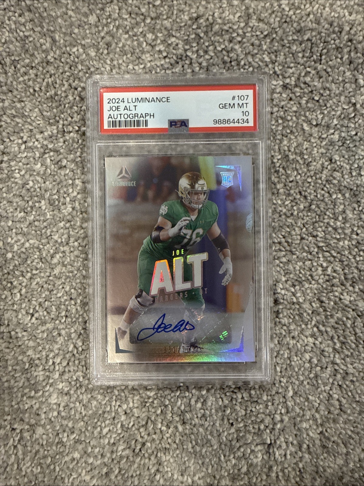 Joe Alt Panini Luminance #107 Autograph
