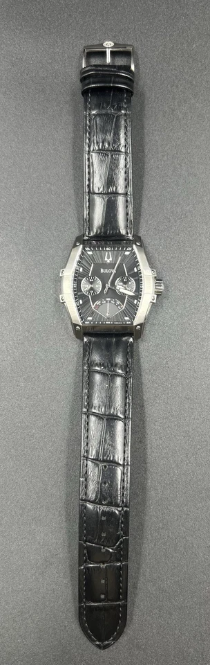 Bulova 41MM Men’s Day/Date Chronograph SS Dress Watch 96C114 Black Dial - Image 3 of 4