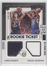 2021-22 Contenders Rookie Ticket Dual Swatches Chris Duarte Isaiah Jackson 07mp