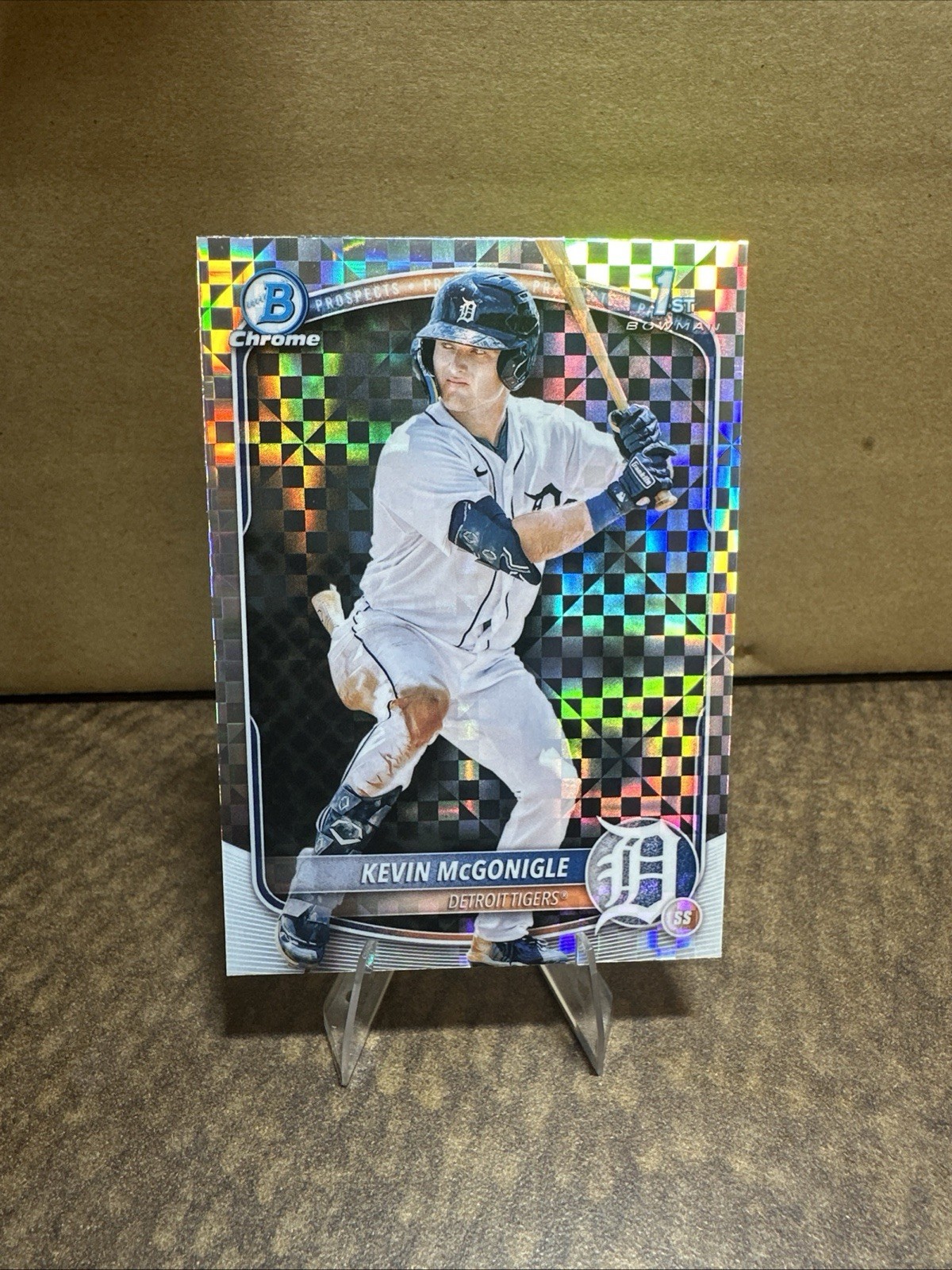 2025 Bowman #BCP-79 Kevin McGonigle Chrome X-Fractor Tigers