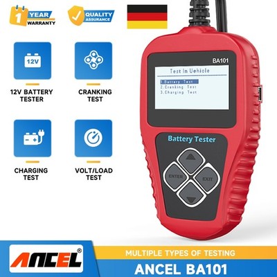 ANCEL BA101 Kfz-Batterieprüfer 12V Lastprüfer Anlass- und Ladesystemanalysator