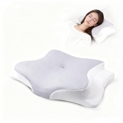 Contour Memory Foam Neck Pillow for Neck Pain Relief, Spinal Alignment &