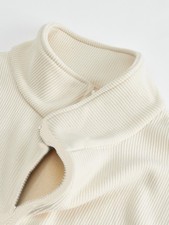 Men's Solid Color Stand Collar Fleece Lined Loose Zip Jacket for Casual Wear