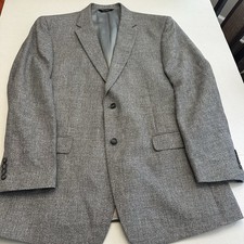 Jos A Bank Linen Wool Blend Blazer Sport Coat Men 46L Gray Two Button