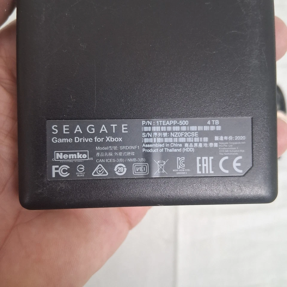 Seagate Portable 1TEAPP-500 4TB USB-B to USB-A SSD 1TEAPP-500 - TESTED WORKING - Image 3 of 4