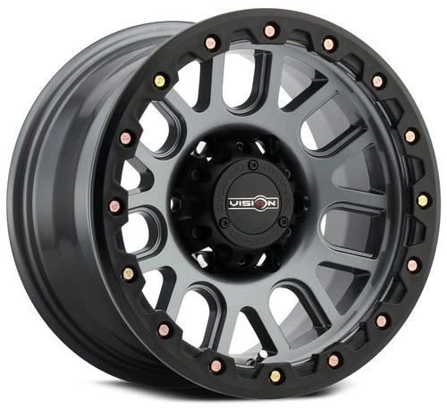 17x9 Vision 111 Nemesis 8x6.5/8x165.1 -12 Gunmetal Wheels Rims Set(4) 125.2