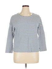 The Company Store Women White 3/4 Sleeve T-Shirt XL