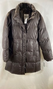Steve Madden Women's Brown Faux Leather Puffer Parka OLA1760 NWT Size L